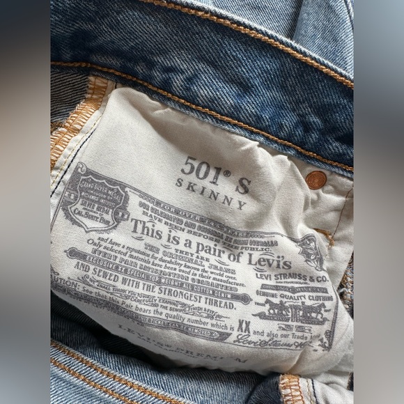 Levi's Premium 501 S Skinny Jeans Can't Touch This - Medium Wash - Picture 12 of 17